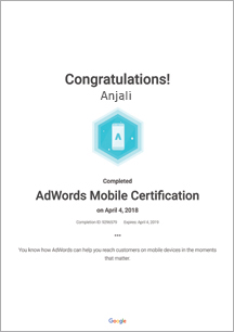 Adwords Mobile Certificate